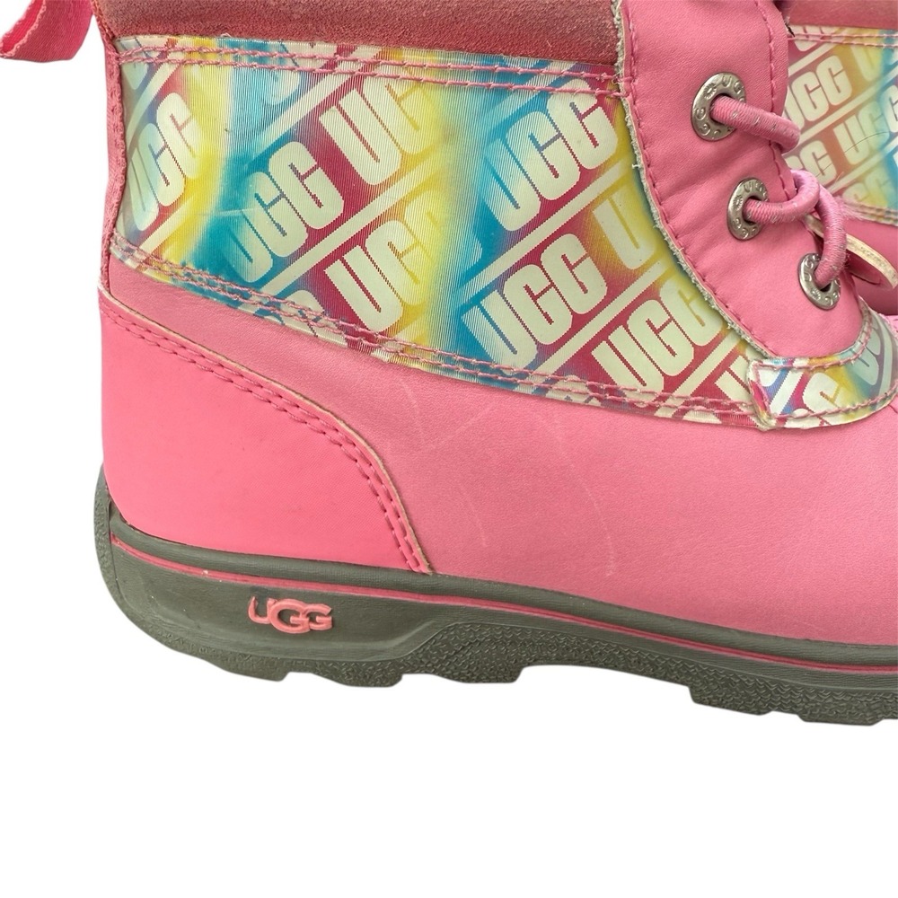 Ugg Kids Butte II Chromatic Boots Pink‎ Faux Fur Holographic - Picture 6 of 10